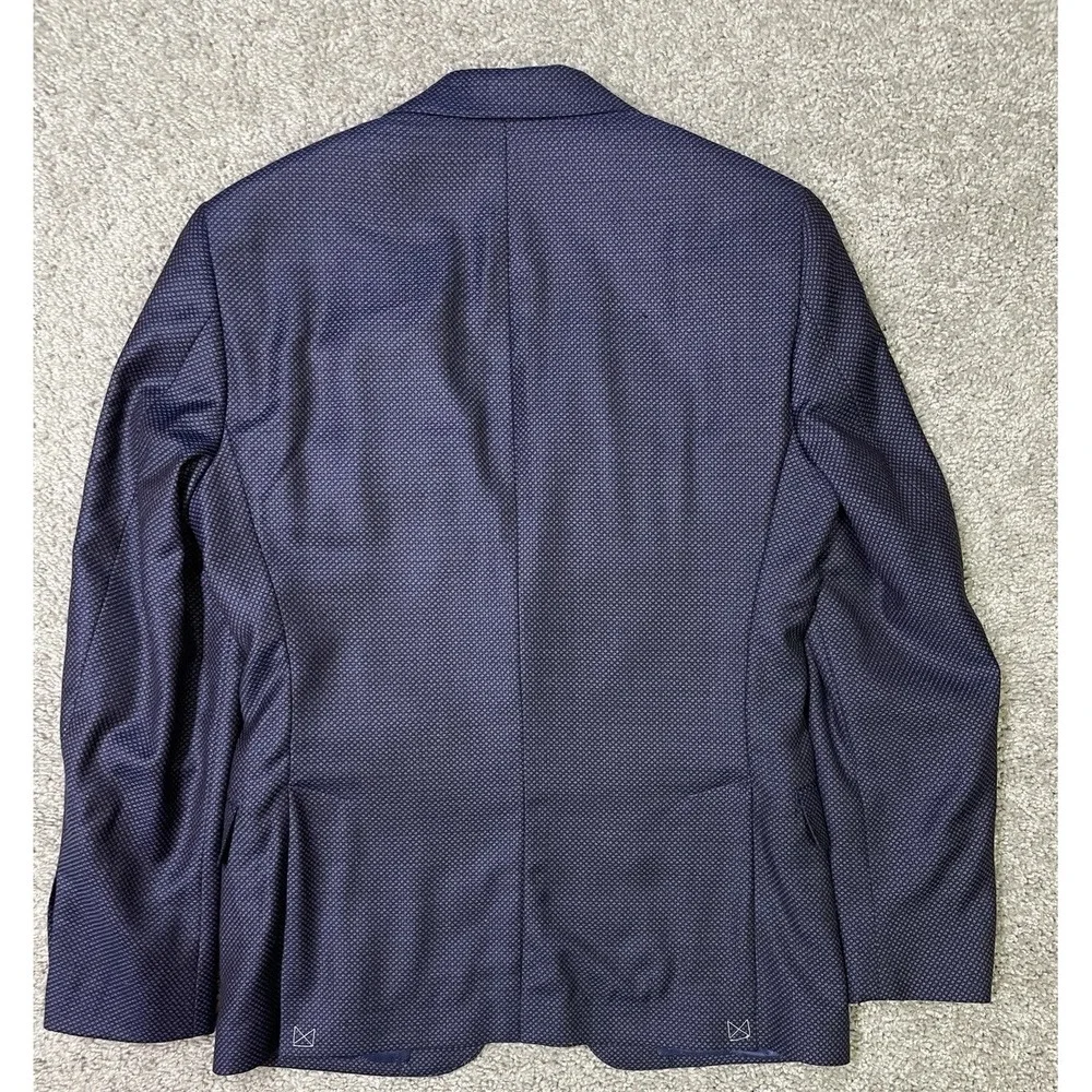 Psycho‎ Bunny Wool Blue Sport Coat Blazer Size 36R Blue Pattern